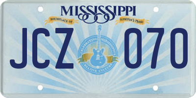 MS license plate JCZ070