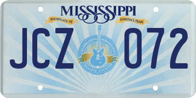 MS license plate JCZ072
