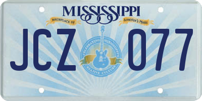 MS license plate JCZ077