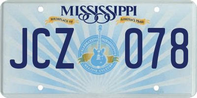 MS license plate JCZ078