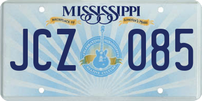 MS license plate JCZ085
