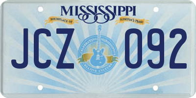 MS license plate JCZ092
