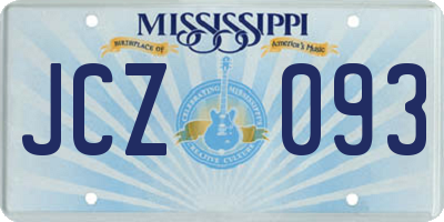 MS license plate JCZ093