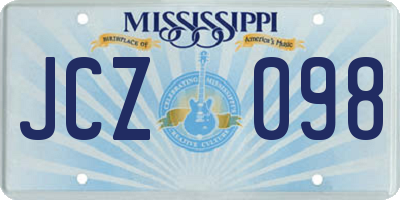 MS license plate JCZ098