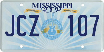 MS license plate JCZ107