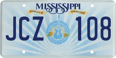MS license plate JCZ108