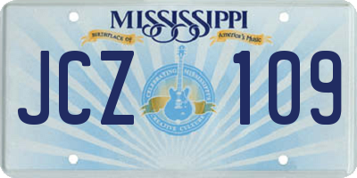 MS license plate JCZ109
