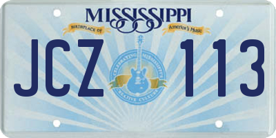 MS license plate JCZ113