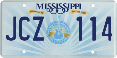 MS license plate JCZ114