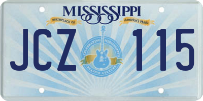 MS license plate JCZ115
