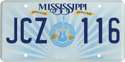 MS license plate JCZ116