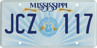MS license plate JCZ117
