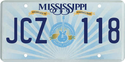 MS license plate JCZ118