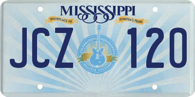 MS license plate JCZ120