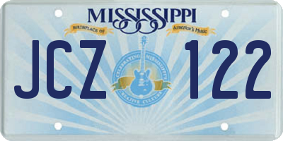 MS license plate JCZ122