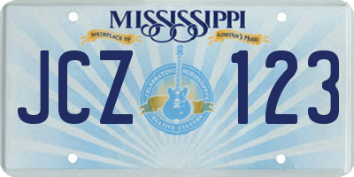 MS license plate JCZ123