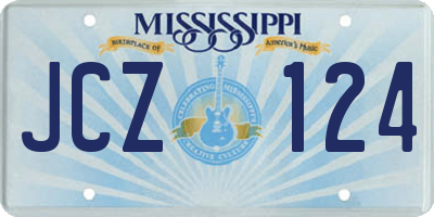 MS license plate JCZ124