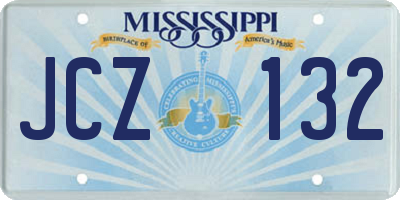 MS license plate JCZ132
