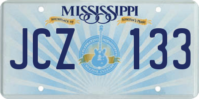MS license plate JCZ133