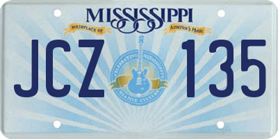 MS license plate JCZ135