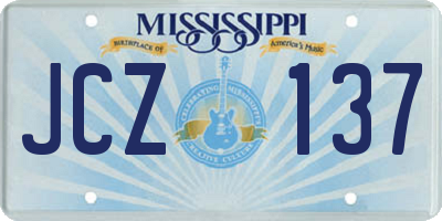 MS license plate JCZ137