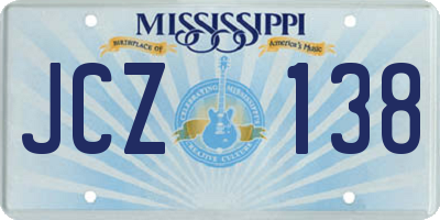 MS license plate JCZ138