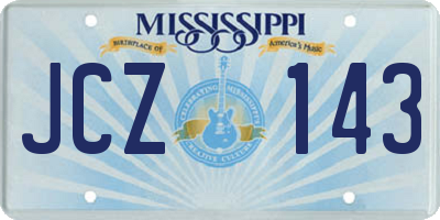 MS license plate JCZ143