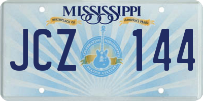 MS license plate JCZ144