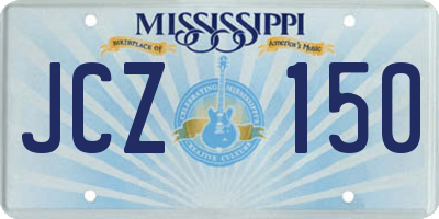 MS license plate JCZ150