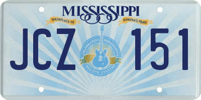 MS license plate JCZ151