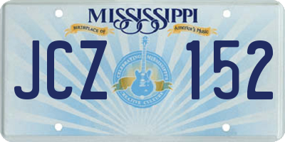 MS license plate JCZ152