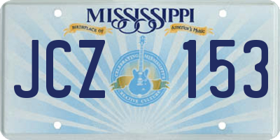 MS license plate JCZ153