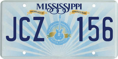 MS license plate JCZ156