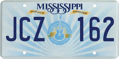 MS license plate JCZ162