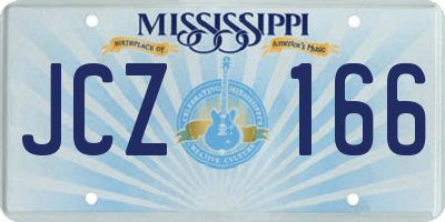 MS license plate JCZ166
