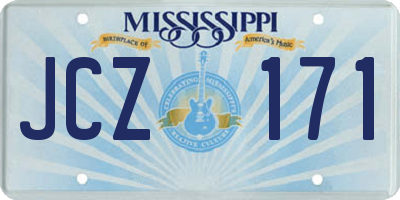 MS license plate JCZ171