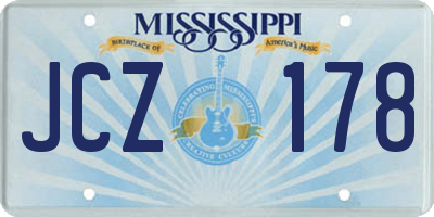 MS license plate JCZ178