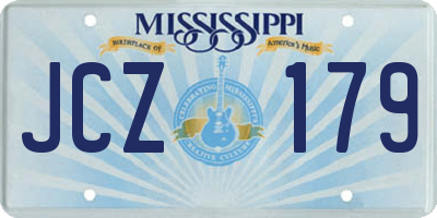 MS license plate JCZ179