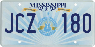 MS license plate JCZ180