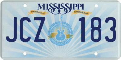 MS license plate JCZ183