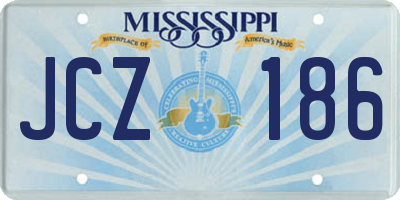 MS license plate JCZ186