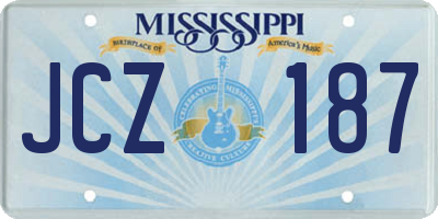 MS license plate JCZ187