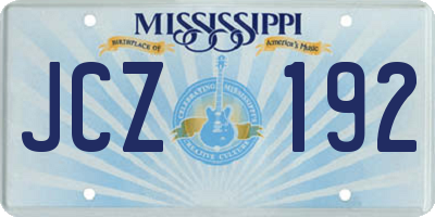 MS license plate JCZ192