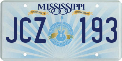 MS license plate JCZ193