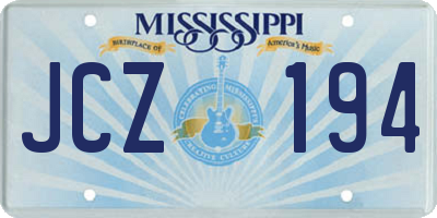 MS license plate JCZ194
