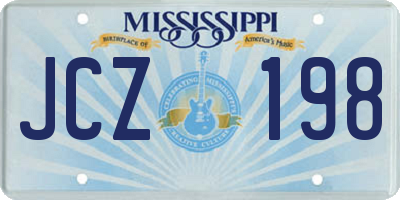 MS license plate JCZ198