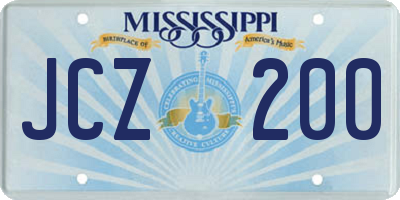 MS license plate JCZ200