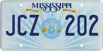 MS license plate JCZ202