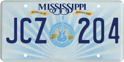 MS license plate JCZ204