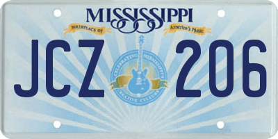 MS license plate JCZ206